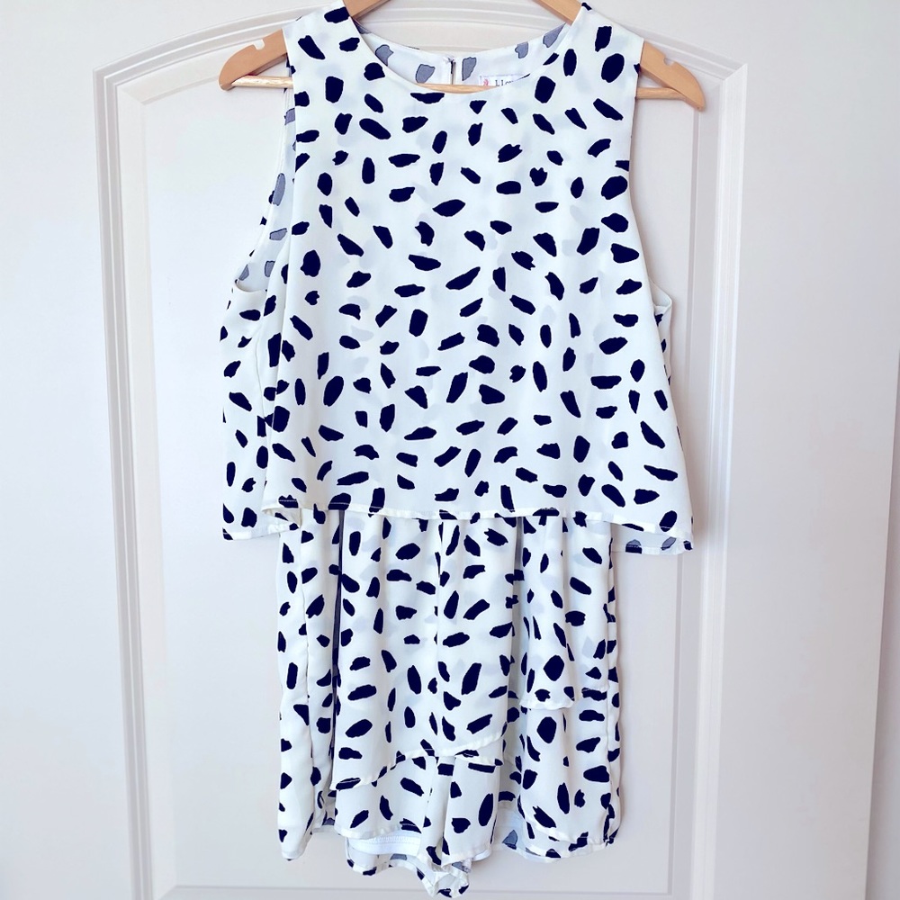 L Love Black and White Romper